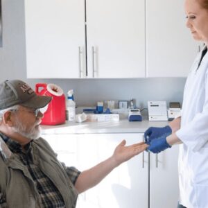 patient receiving blood test